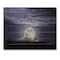 Designart - Full Moon Rising In A Cloudy Night - Nautical & Coastal Print on Natural Pine Wood